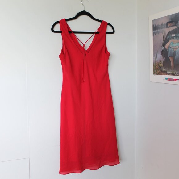 y2k Reitmans Red Midi Dress - Picture 3 of 6